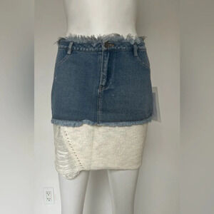 Rehab Denim Cut Off Mini Skirt Size Small NWT